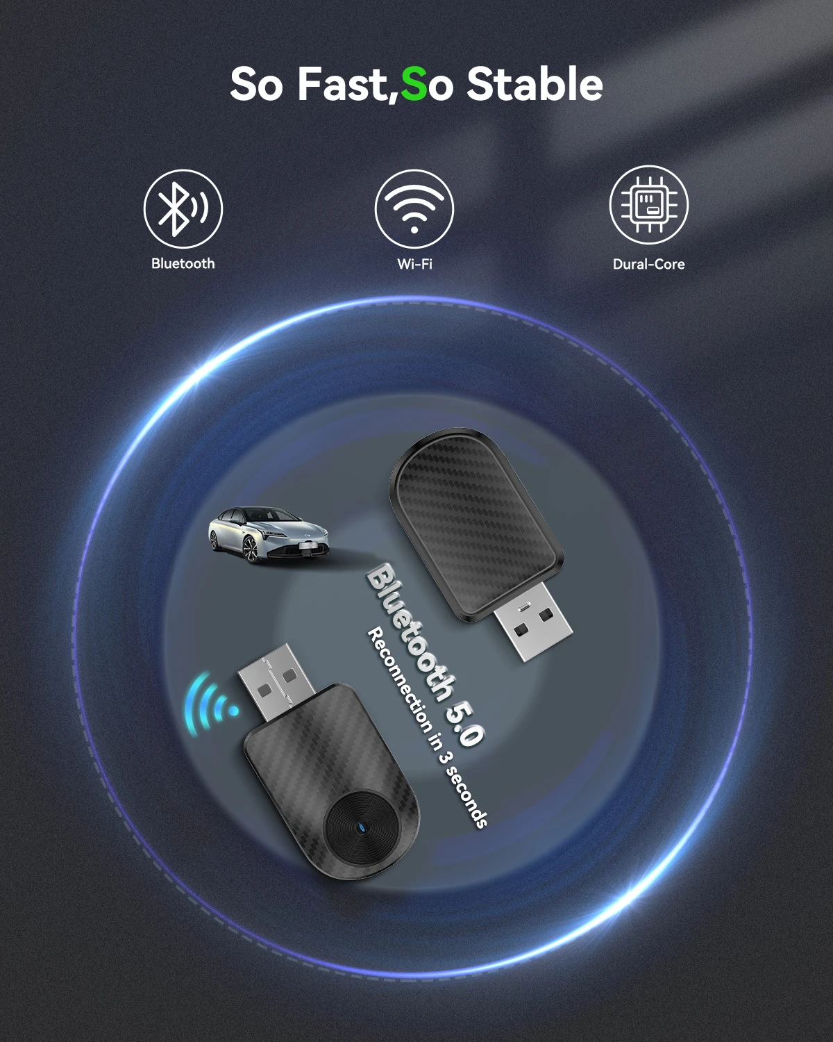 Wireless CarPlay Adapter for iPhone and Android