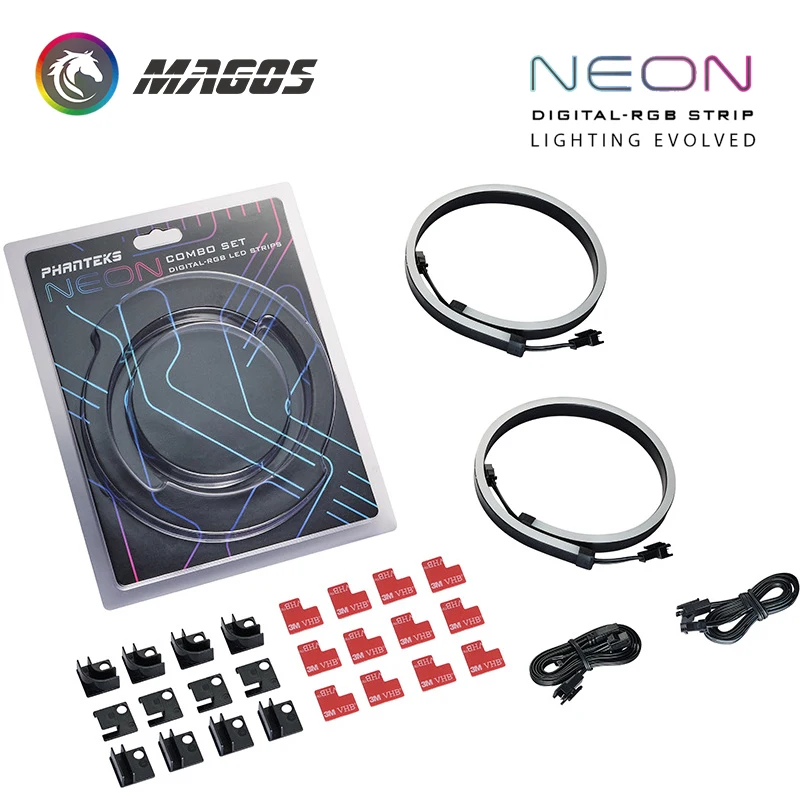 Phanteks-barra de Luz Neon para Decoração de pc Tira Led Rgb Tamanhos m1 m5 40cm 55cm 100cm 5v Argb Suporta Asus Giga Msi Sync Ventiladores e resfriadores - Imagem 5