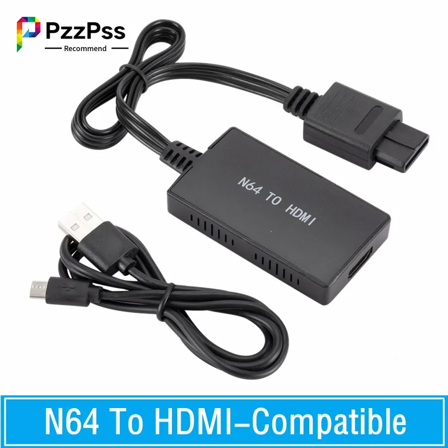 

PzzPss N64 To HDMI-compatible Video Converter High Definition Link Cable For Nintend N64 / SNES Plug And Play HD 1080P Adapter