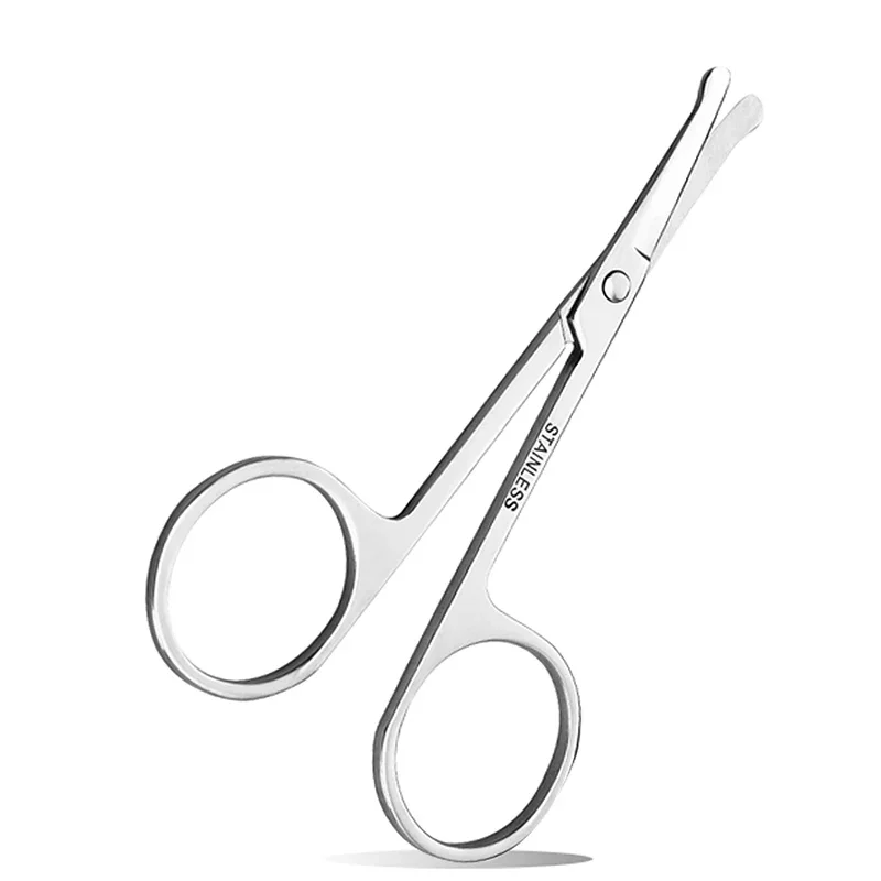 Scissors Eyebrow with Sharp Nose Hair Stainless Scissor Beauty Trimmer Head Steel Round Safety Scissors Eyebrow Makeup