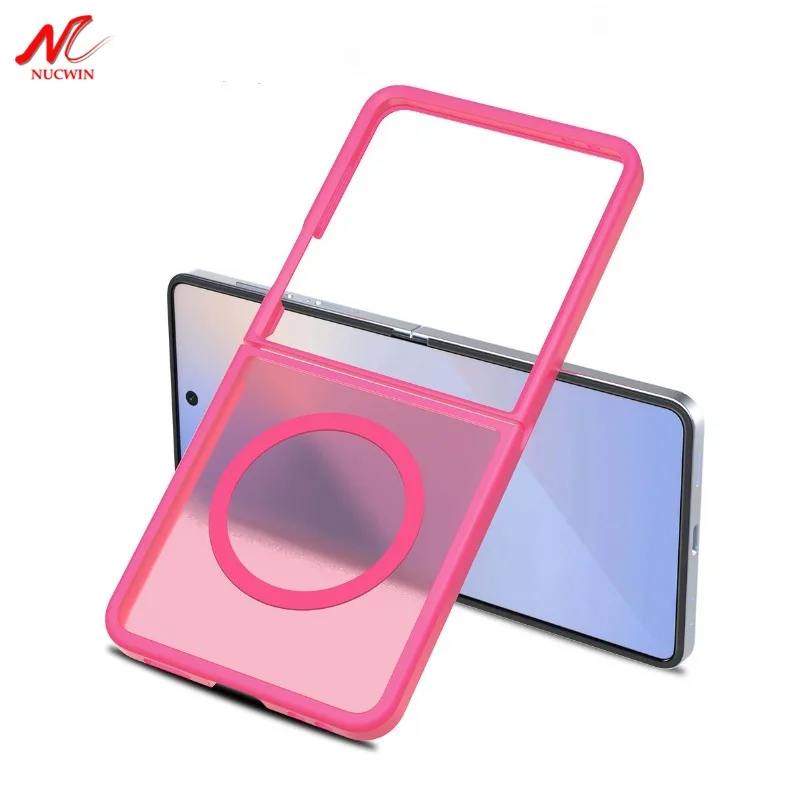 Luxury Slim Matte Translucent Case for Flip Phones - Magnetic Wireless Charging Compatible Armor Cover