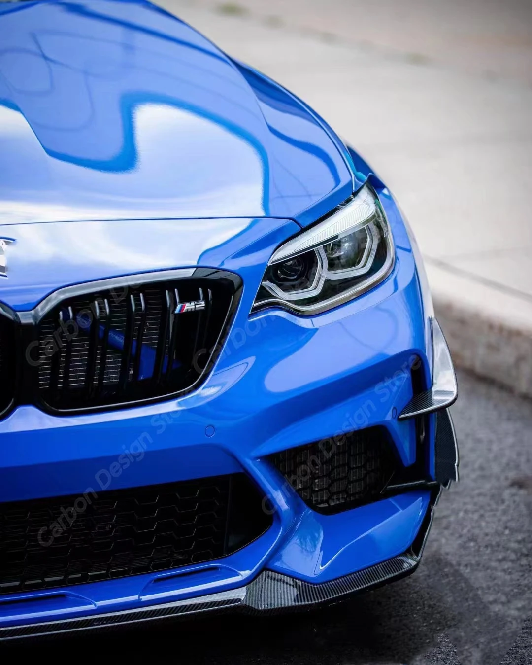 4 個 AC スタイル M2 F87 フロントバンパーカナードフィン BMW F87 M2