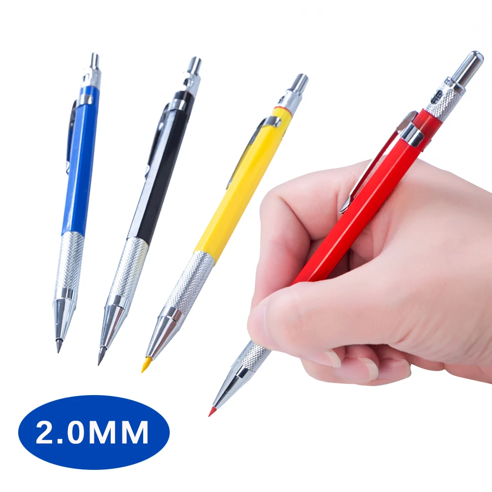 2.0MM Metal Mechanical Pencil Art Drawing DesignHB Automatic Pencil Low Center of Gravity Writing student Office School Supplies 2
