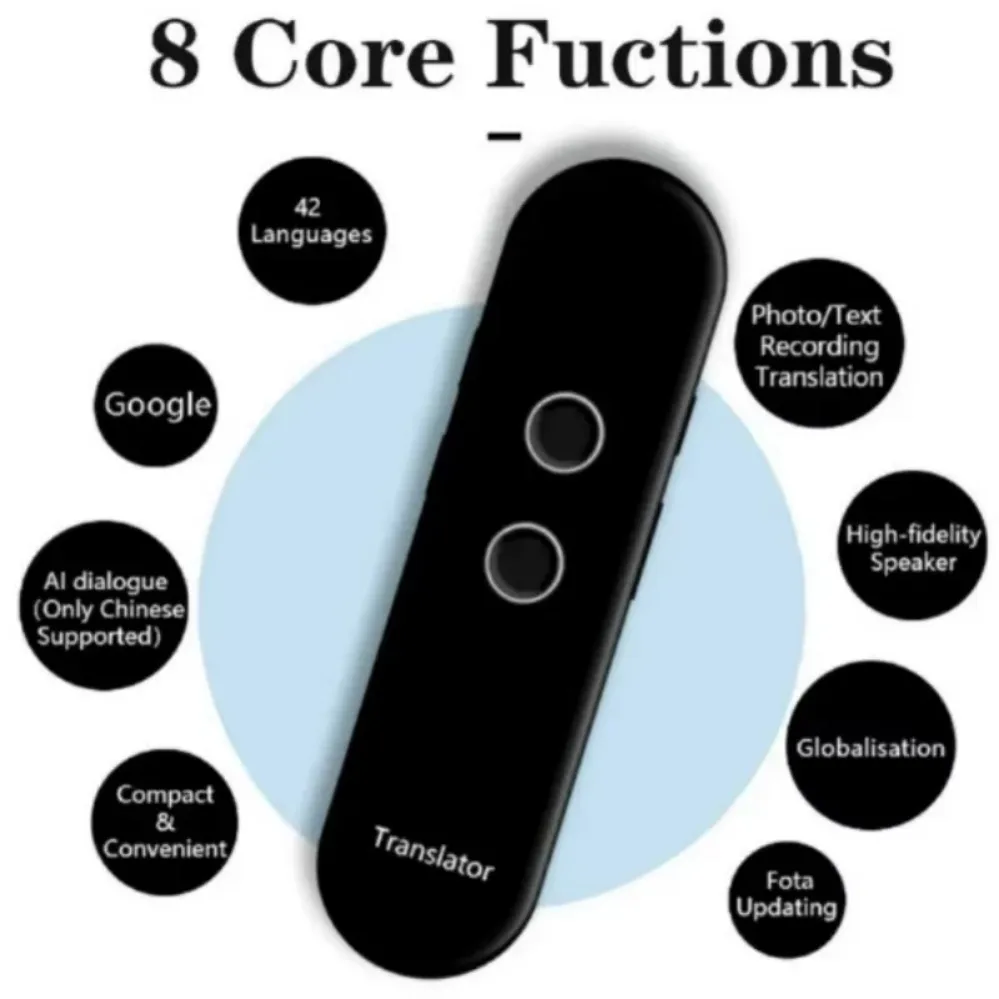 Smart Voice Language Translator Two Way Easy Translation 40 Languages Instant Real-time