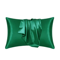 Nordic Luxe Silk Pillowcase - Elegant Multi-Color Collection - 1PCx65x65cm(26x26in) (Dark Green)