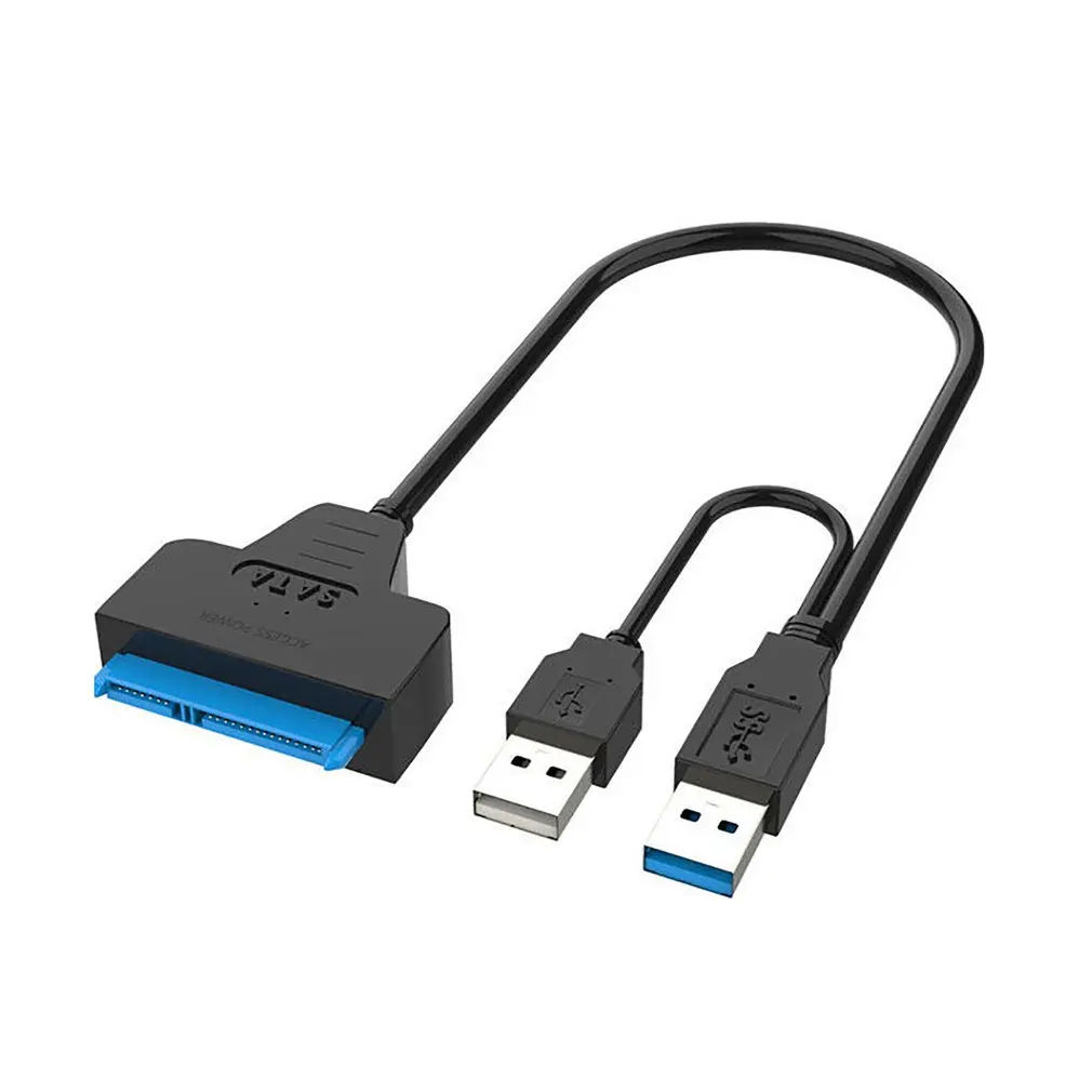 

Hot Hard Drive Converter Dual USB3.0 2.0 To SATA Adapter Powered SATA 22 Pin High Speed Adapters Cables Converters Fast Delivery