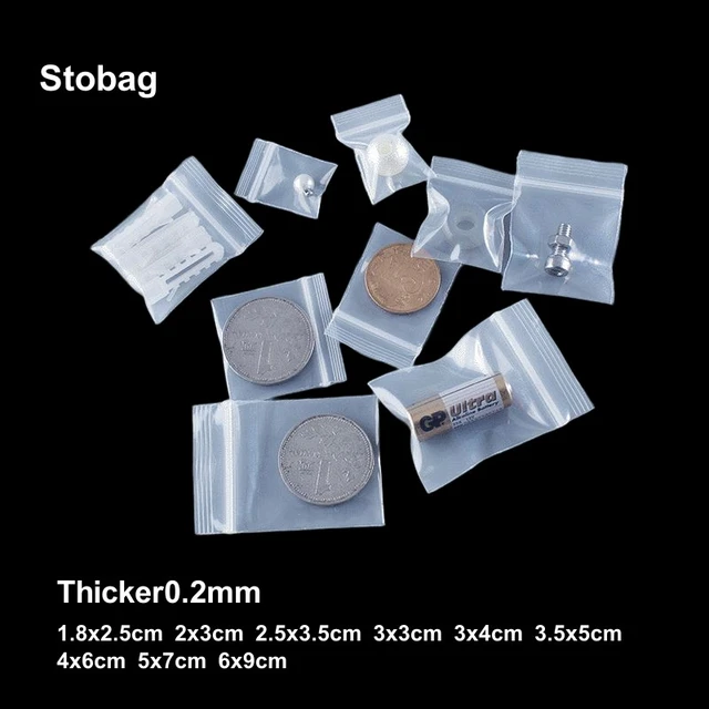 100pcs Clear Plastic Mini Ziplock Bag Transparent Jewelry Crystal