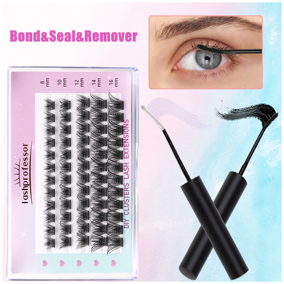 

Eyelash Bond And Seal Remover DIY For Lash Cluster Clear Coating Long Lasting Quick Dry Lash Glue Waterproof Mascara Wand Makeup