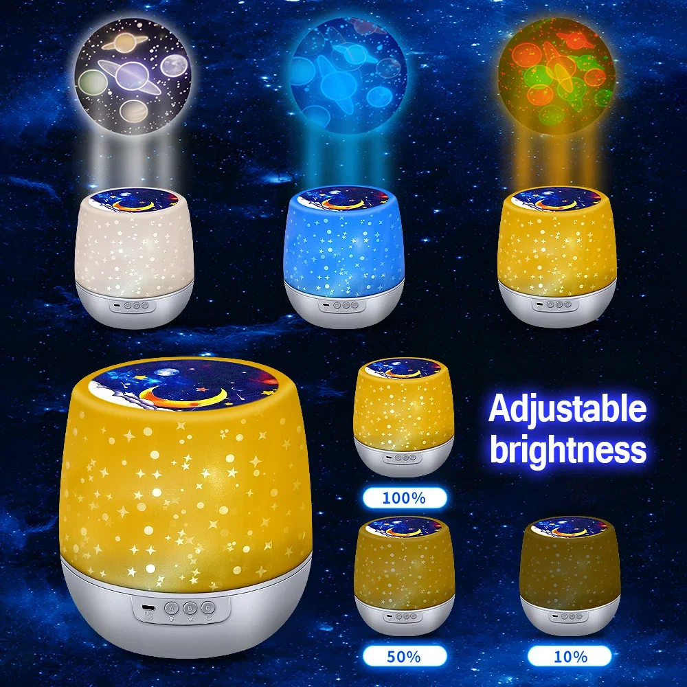 Starry Night Lamp, Galaxy Projector, 360° Rotating LED Night Light, Ideal for Bedside Use, Perfect for Gifts And Room Decor
