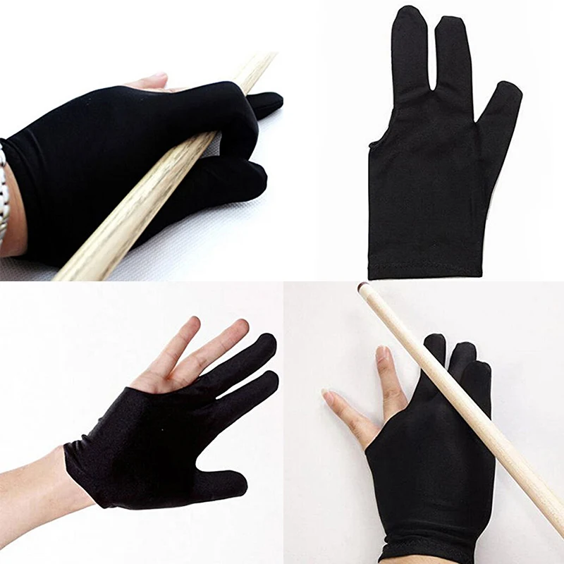 Sell Well Professional 3 Finger Nylon Billiard Gloves Pool Cue Shooters Snooker Gloves Factory Direct ,