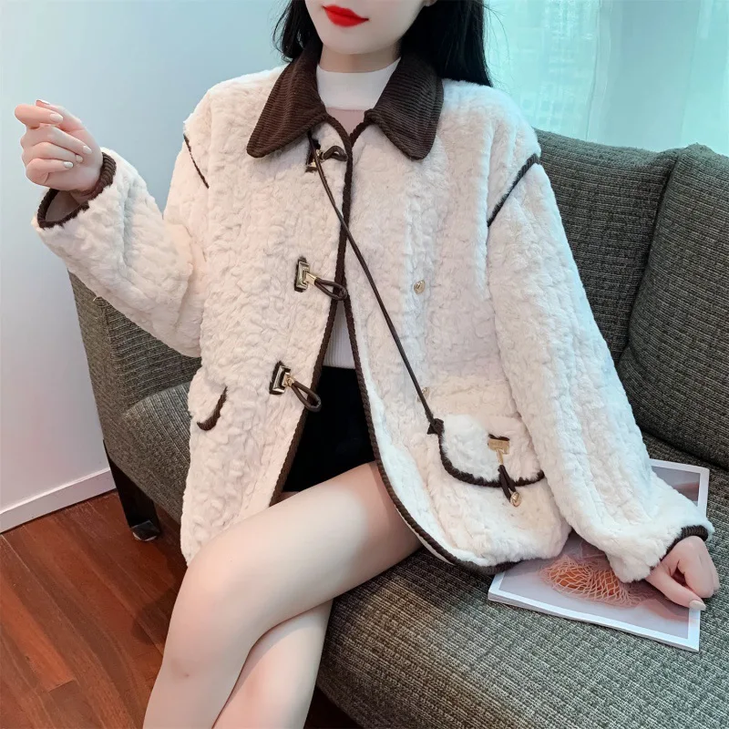 

Sandro Rivers Cashmere Woolen Coat for Women Autumn and Winter New Padded Top Design Fashion Short Coat