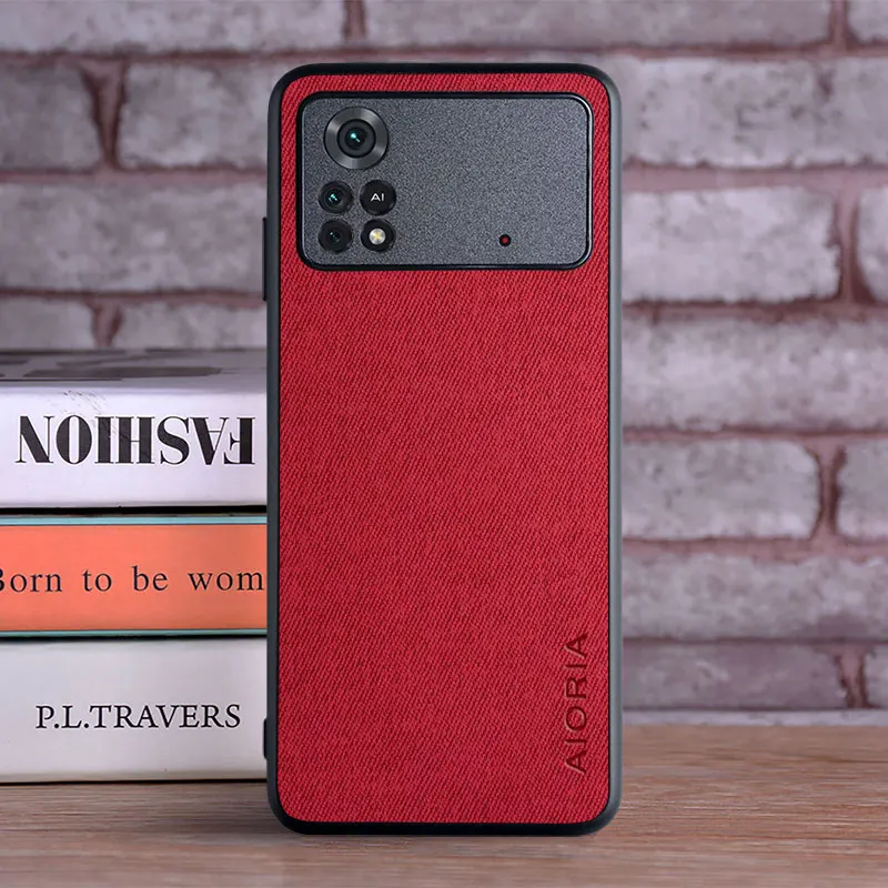 Luxury Textile Leather Skin Soft Phone Cover Case