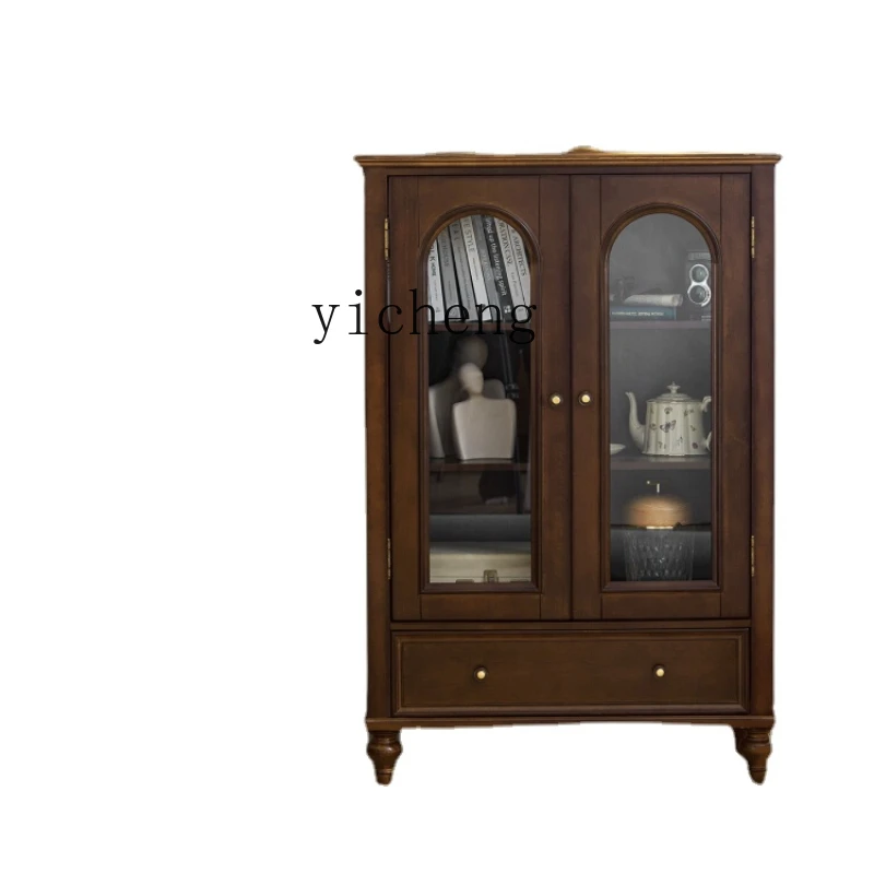

Zk Solid Wood Wine Cabinet Simple TV Side Cabinet Small Apartment Living Room Home Storage Sideboard Cabinet