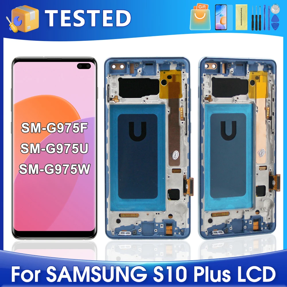 6.4 ''S10 Plus Per Samsung Per Ori S10 + G975F G975U G975W G975 Display Lcd Touch Screen Digitizer Assembly Sostituzione