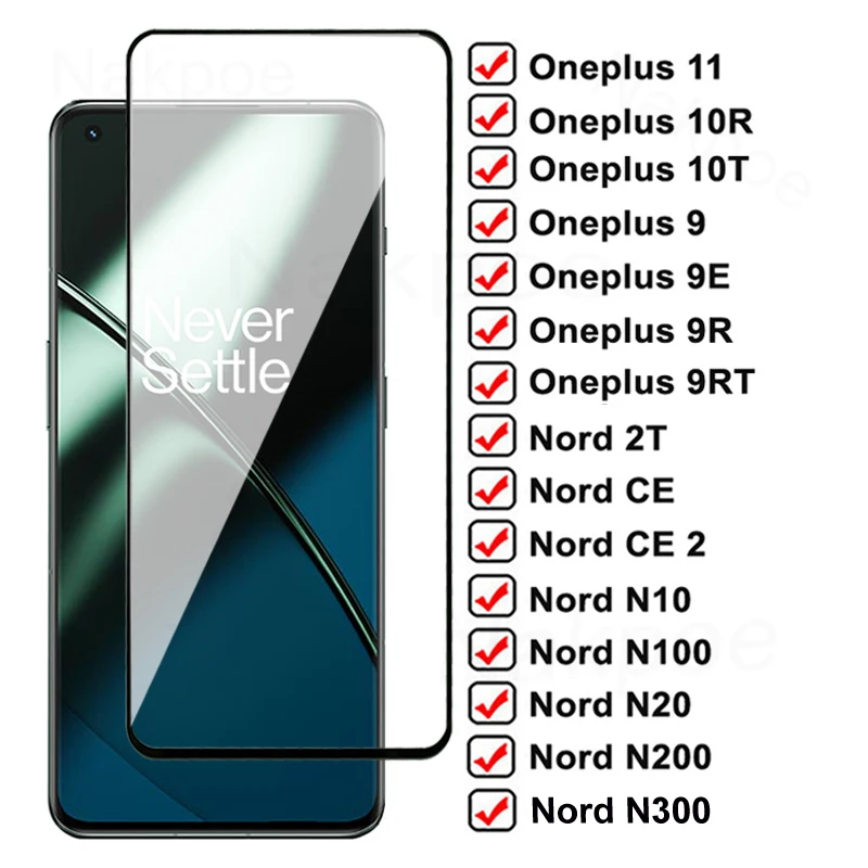 9D Full Tempered Glass For Oneplus 11 10T 10R Ace 9 9E 9R 9RT 7 7T 8T Screen Protector Nord CE 2 2T N10 N20 N100 N200 N300 Glass_voghion.com