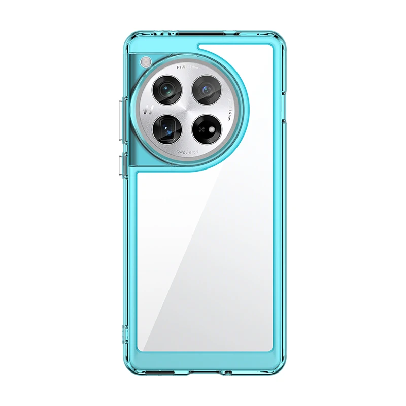 OnePlus 12 Clear Case with Hard PC Back and Soft TPU Bumper - Camera Lens Protection Transparent Cover