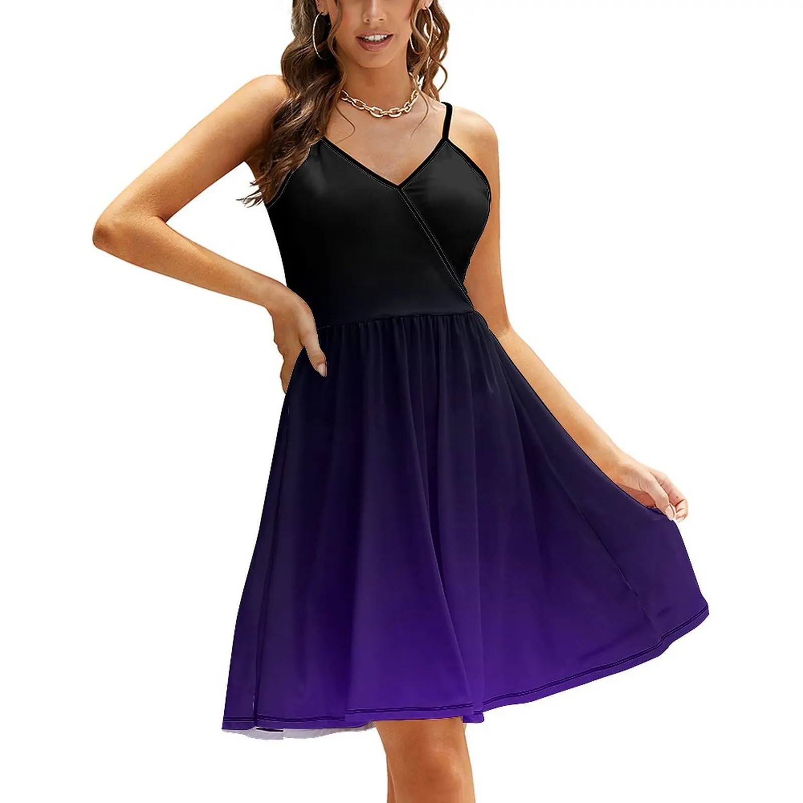 

Black/Purple Gradient Sling Dress clothes elegant women's dresses for wedding beach dress sexy short dresses daring