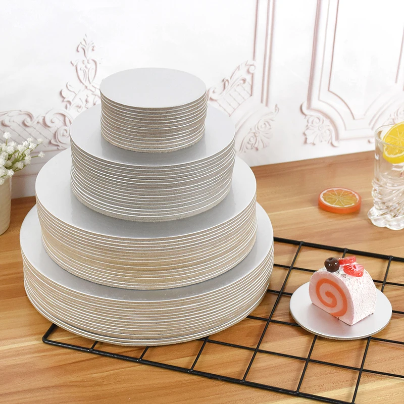 10-26cm Gold Silver Round Cake Foam Board DIY Baking Cake Stand Base Mat For Wedding Birthday Party Decor Tool Dessert Tray