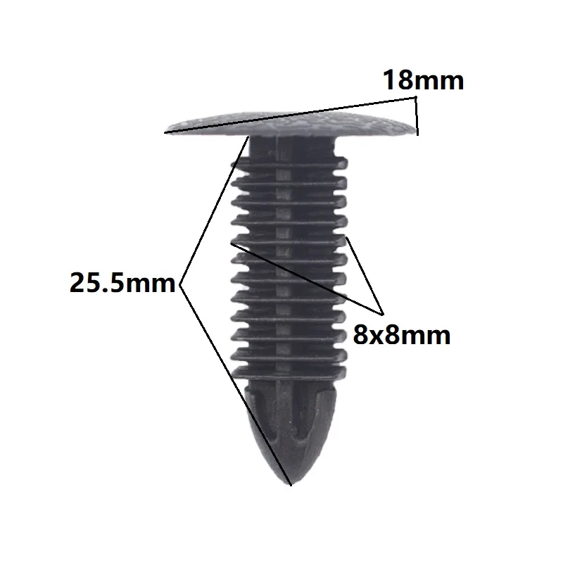 40PCS Black Plastic Rivet Push in 5mm 6mm 7mm 8mm Car Trunk Roof Trim Panel Fastener Clip