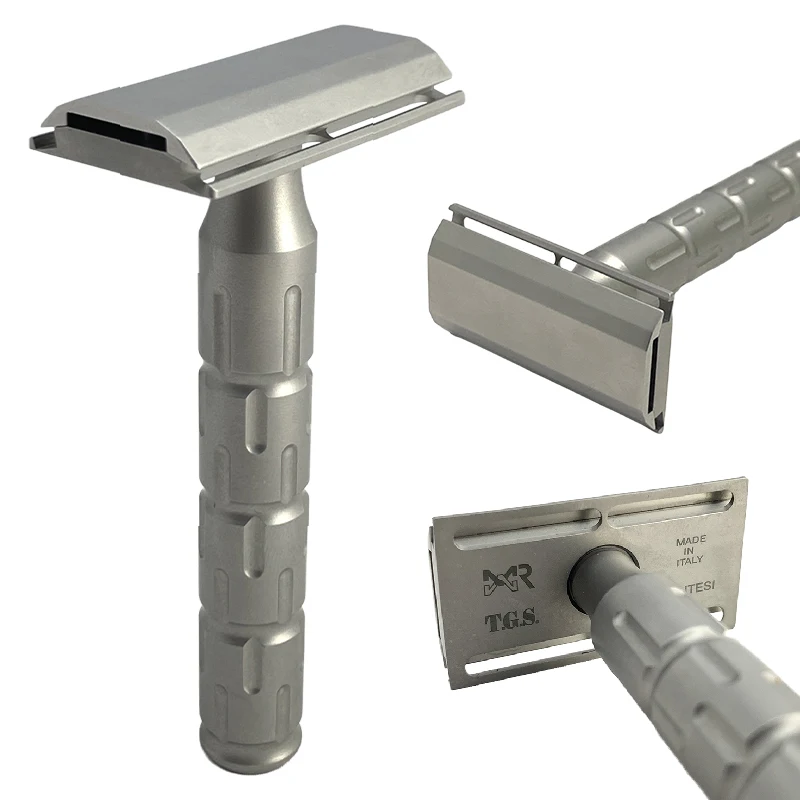 Italy SYNTESI Double Edge Safety Razor, CNC Machined STAINLESS STEEL Blades for Men and Women 6