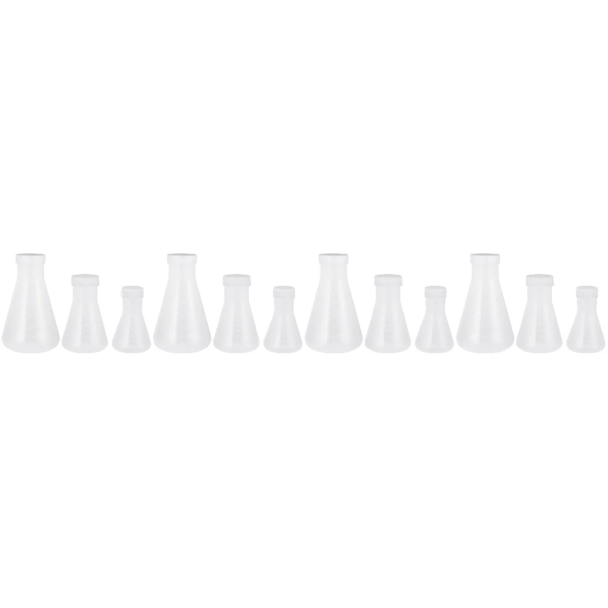 

12 pcs Erlenmeyer Flask with Screw Cap Polypropylene Narrow Mouth Scientific Flask Conical Flask for Laboratory Experiment