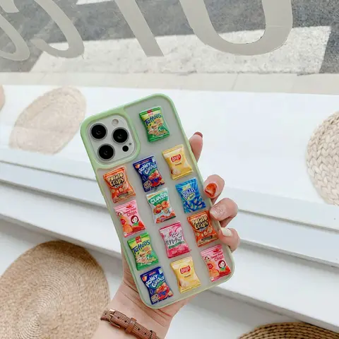 Personality Potato Chips for IPhone 13promax 12pro Mobile Phone Case Xs Max Xr for Apple 11 Protective Cover Shockproof