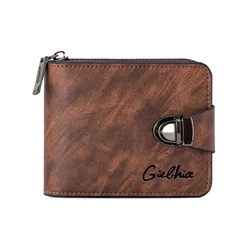 Luxury Leather Men's Wallet - Zipper Card Holder with Coin Pocket & RFID Protection - Perfect Men's Gift (Coffee)