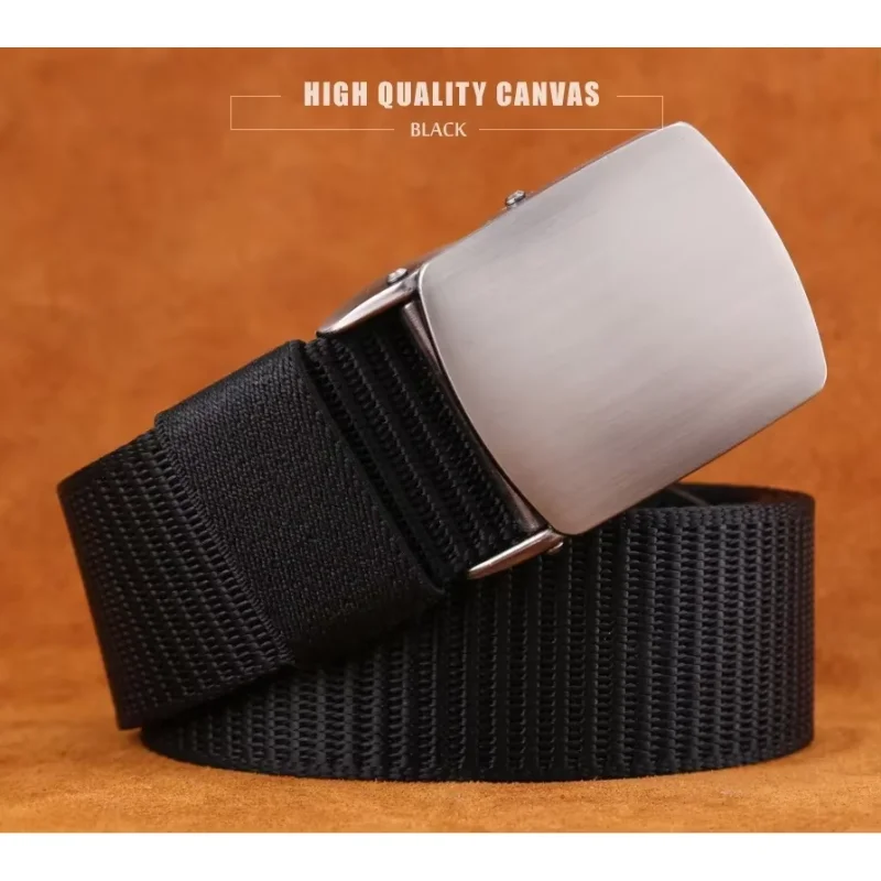 Fashion Unisex Canvas Belt Metal Tactics Woven Belt Canvas Casual Pants Cool Wild Gift Belts