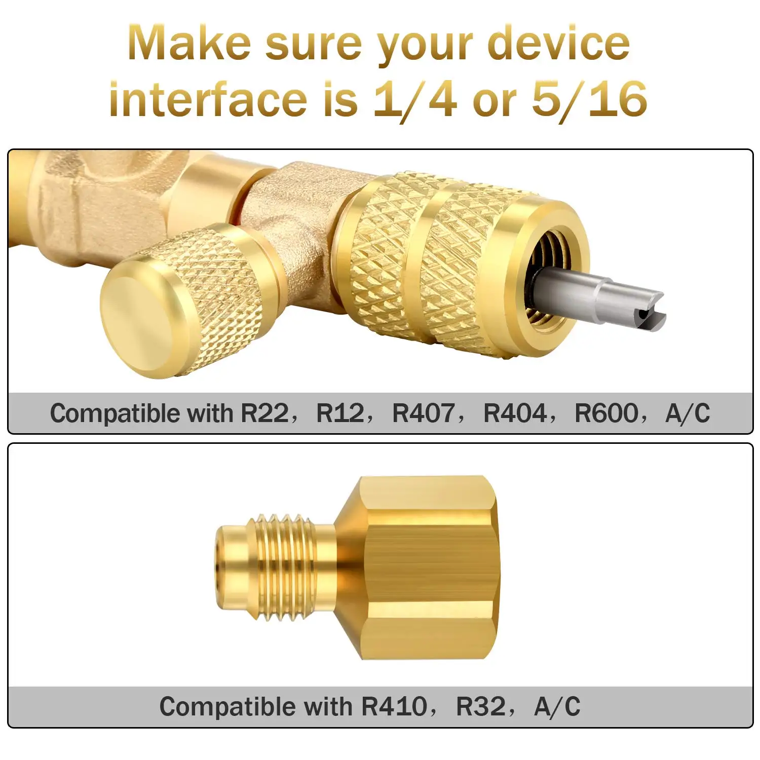 Extracteur/installateur De Noyau De Valve Climatisation - Double Taille SAE 1/4" Et 5/16", Pour R22/R134/R410/R32