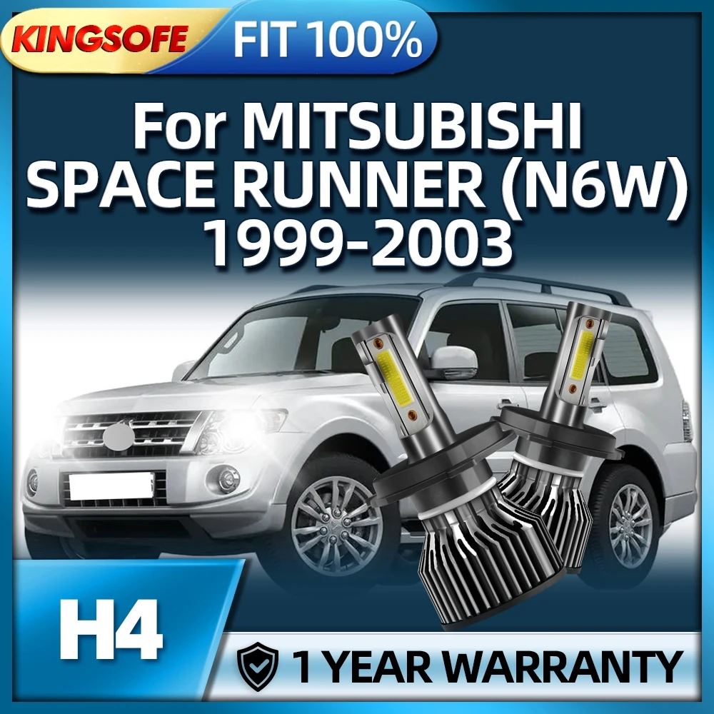 

KINGSOFE LED 6000K White Light Bulbs H4 Hi-Lo Beam 150W For MITSUBISHI SPACE RUNNER (N6W) 1999 2000 2001 2002 2003