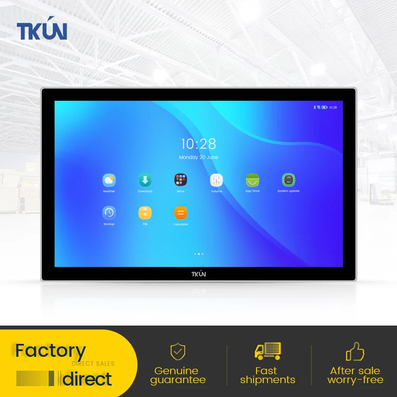 

TKUN 18.5 Inch Capacitive Multi-touch Industrial Display Dustproof and Waterproof Panel, Embedded Wall-mounted High Brightness