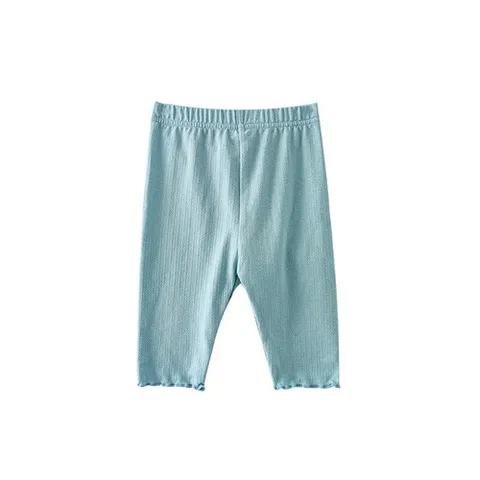 Summer New Children Slim Solid Color Pants Girls Breathable Cotton Elastic Leggings