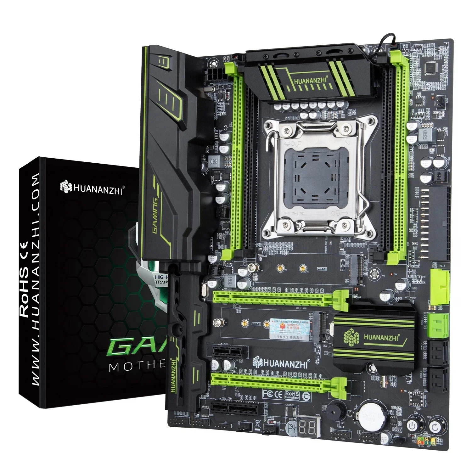 Description Picture 2 of itemHuananzhi X79 motherboard LGA2011 DDR3 USB3.0 SATA3 PCI-E M.2 SSD support REG ECC memory and Xeon E5 processor