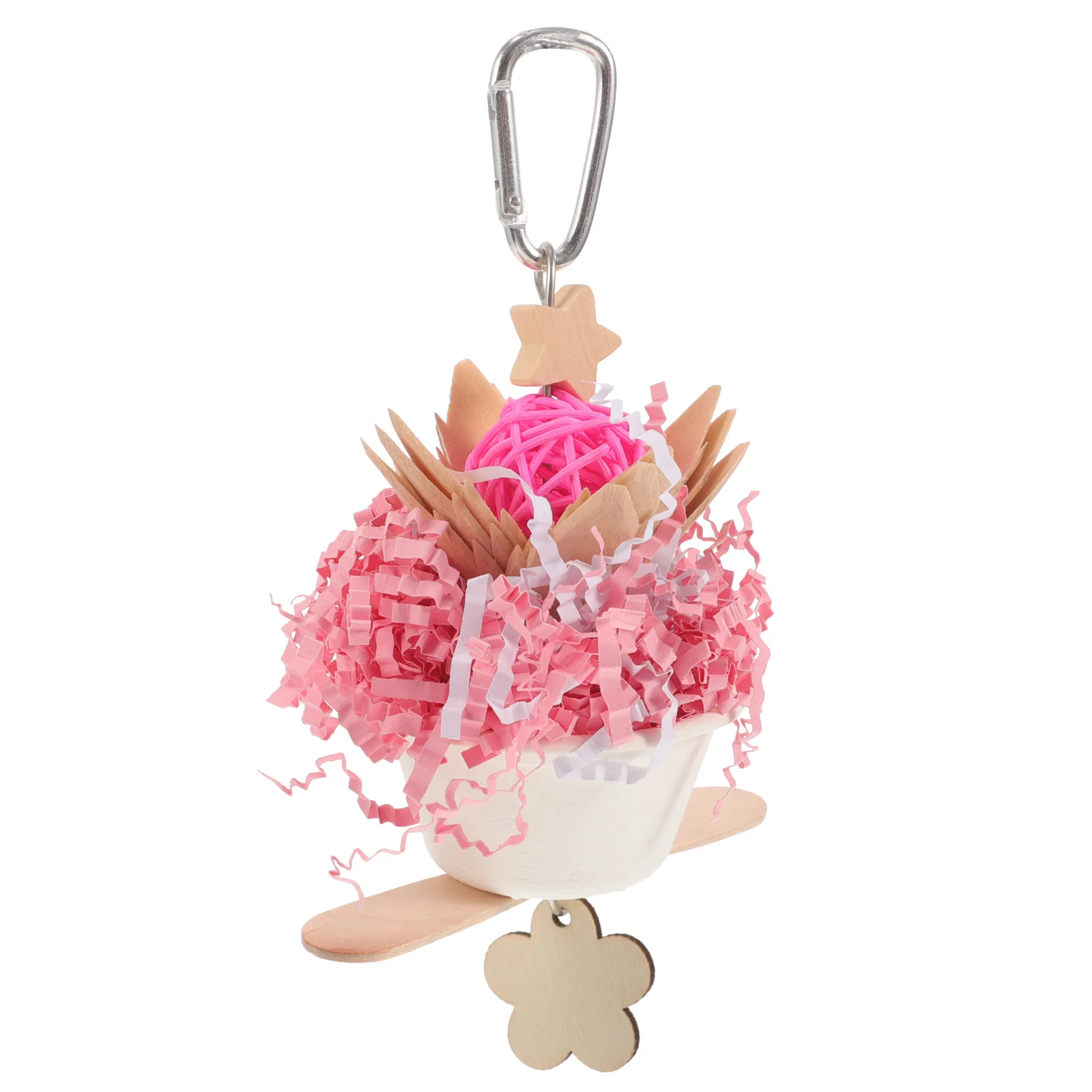 

Parrot Toy Biting Bird Hanging Chew Wooden Playset Bouquet Teething Cage Bite Toys