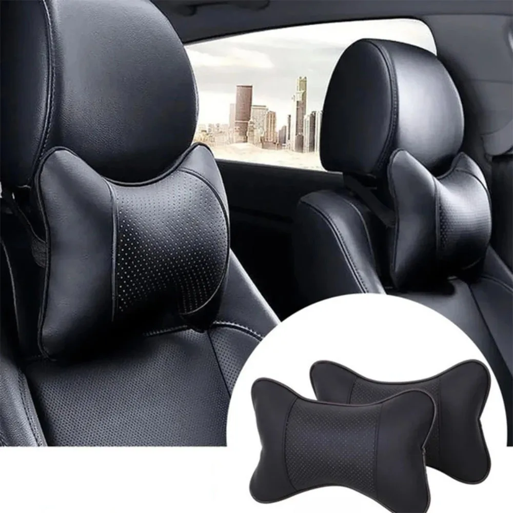 고급 가죽 자동차 목베개, 통기성 헤드레스트, 자동차 액세서리, BMW M M3 M5 M6 X3 E46 E90 F30 G20 E36 E34 X6 G20 G30용