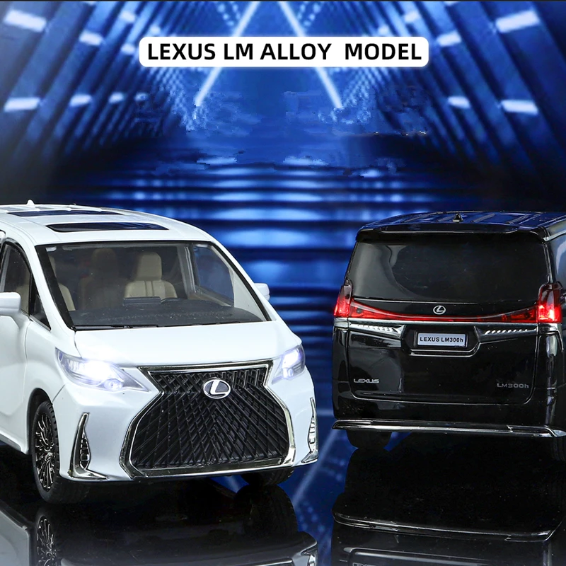 1:24 Lexus LM300 MPV Alloy Car Model Diecast Metal Vehicles Car Model High Simulation Sound and Light Children Toy Gift With Key 3