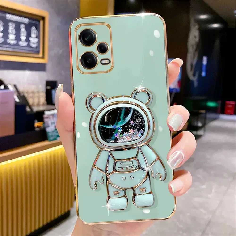 3D Quicksand Astronaut Plating Shockproof TPU Case