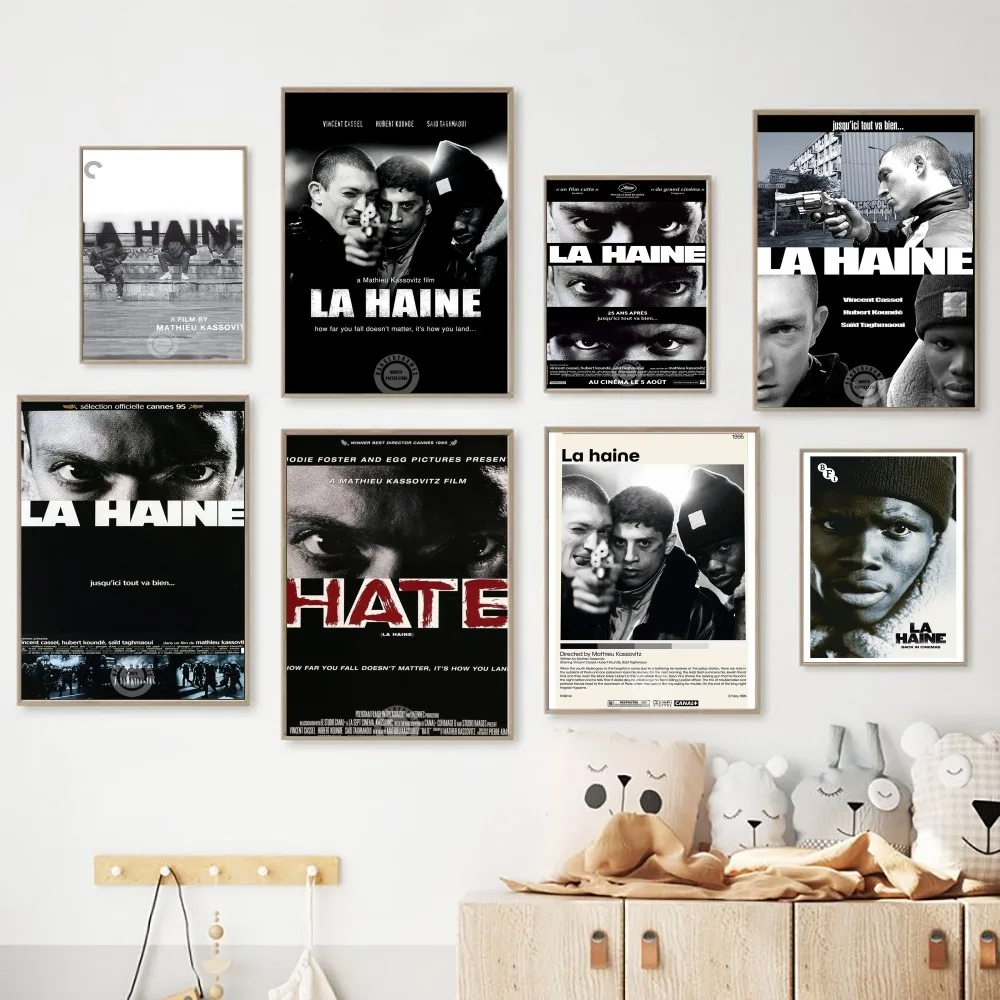 La Haine 1995 Movies Prints The Hate Poster Kraft Club Bar Paper Vintage Poster Wall Art Painting Bedroom Study Stickers