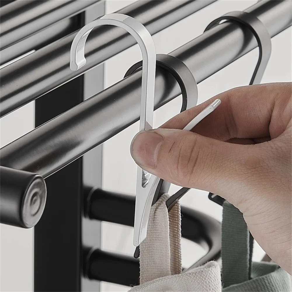 Stainless Steel Punch Free Wreath Decor Holder Door Hanger Hook Door Clamps Back Hook For Hanging Coat Bag Racks Organizer