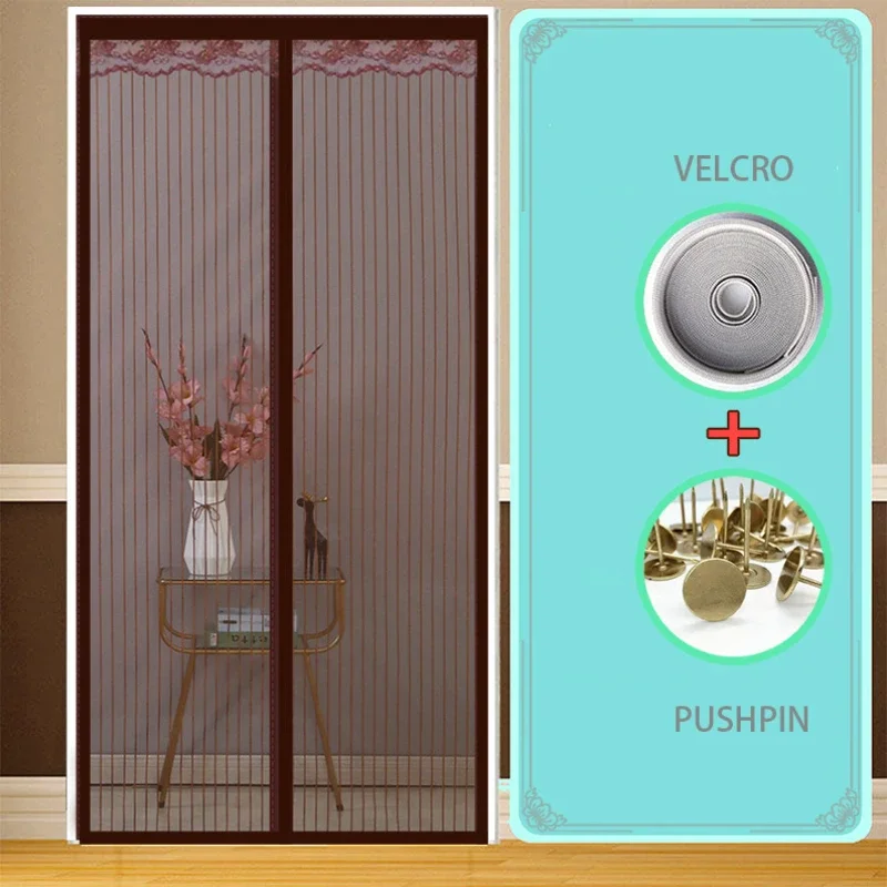 

Door Curtain Summer Anti-mosquito Household Magnetic Screen Door Screen Magnet Pair Suction Partition Curtain Free Punch