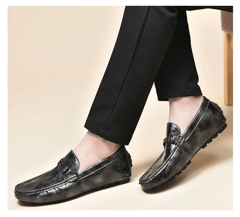 Herren Loafer mit 4,5 cm Absatz – Schwarze/Graue Sneaker aus weichem PU-Leder für Herren – Höhenerhöhende Schuhe für größere Erscheinungsbild – Detail 15