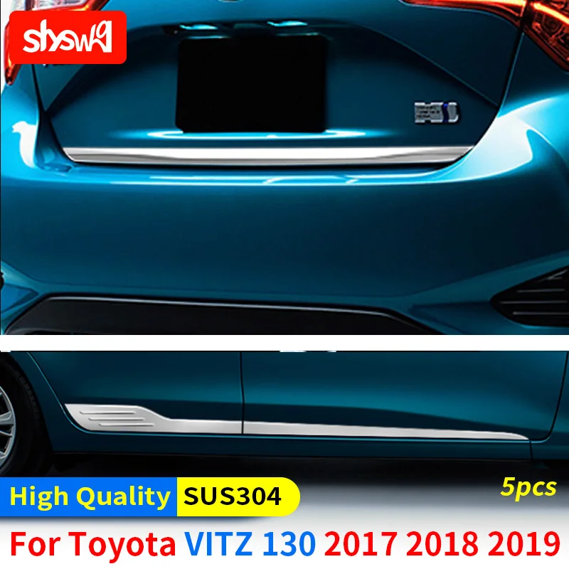 

5 шт., накладки на задние двери для Toyota Vitz 130S 2017 2018-2019