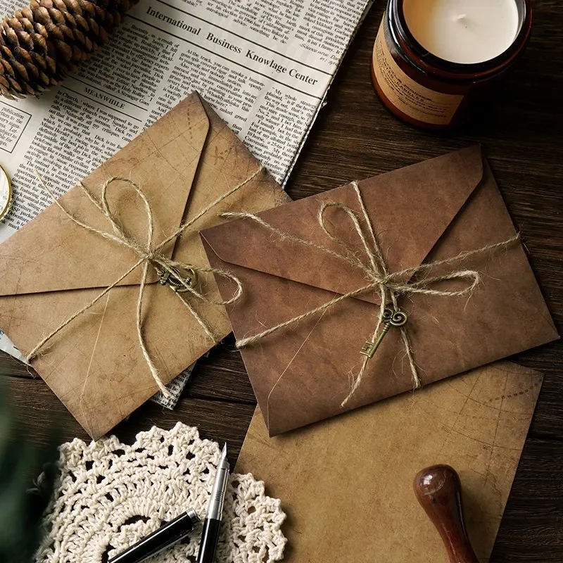 Kraft Paper Envelopes 4 + 2/pack Retro Envelope for Wedding