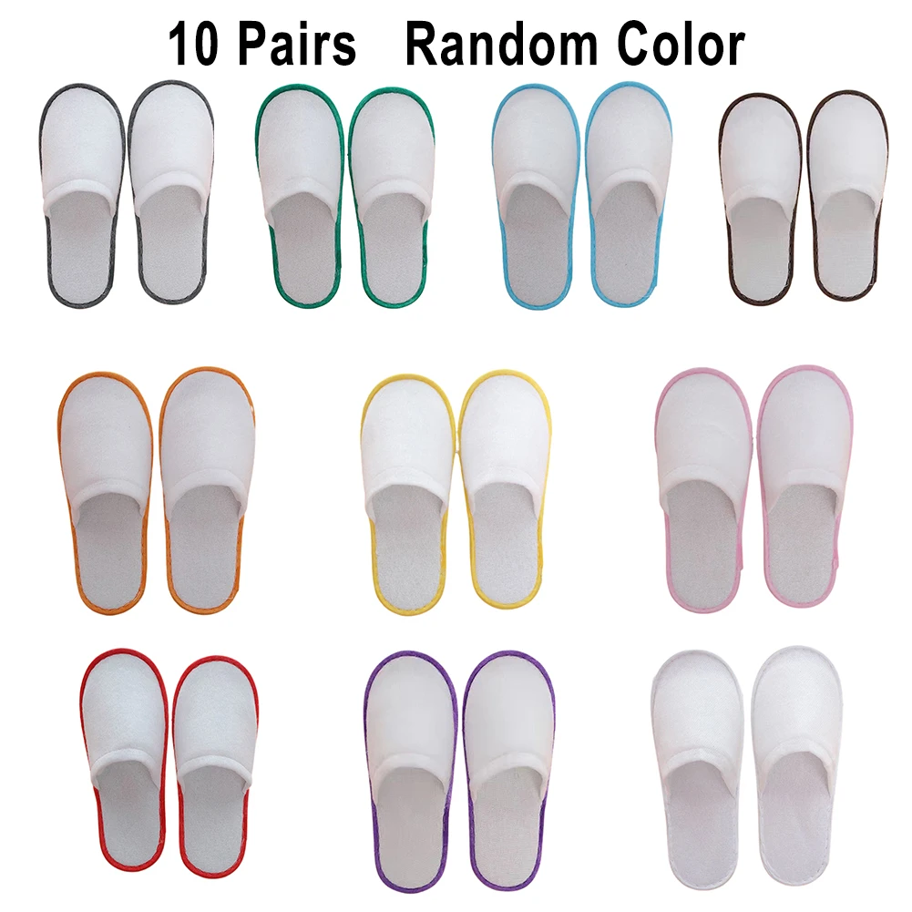 Disposable Slippers Men Women Unisex Closed Toe Anti-slip Slipper Hotel Travel Slipper Sanitary Party Home Guest Use 10Pairs
