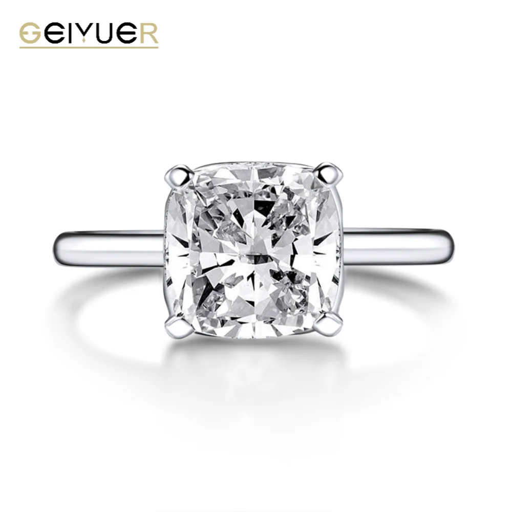 

GEIYUER 3 Carat 100% 925 Sterling Silver SONA Diamond Wedding Bands Rings for Women Sparkling Engagement Party Fine Jewelry Gift