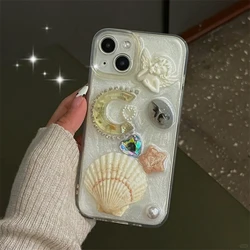 Ocean-Inspired Luxury 3D Pearl Angel Phone Case for iPhone 11 (Shell)