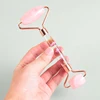 Rodillo facial de jade y Gua Sha natural: Kit Rose Quartz Duo | Emoape