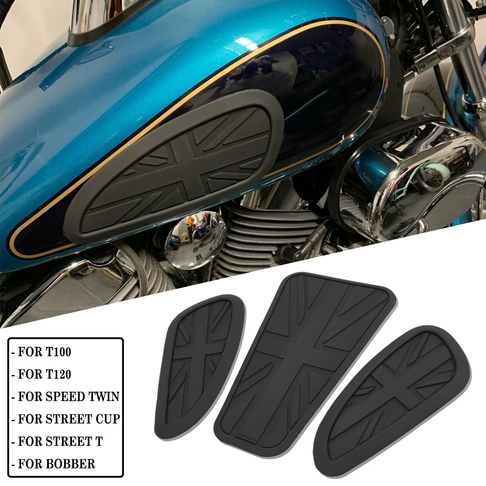 Motorcycle Side Fuel Knee Tank Pad Rubber Stickers FOR Street Twin/Scrambler/Cup 900 2020 2019 2018 2017 2016 FOR Bobber 1200