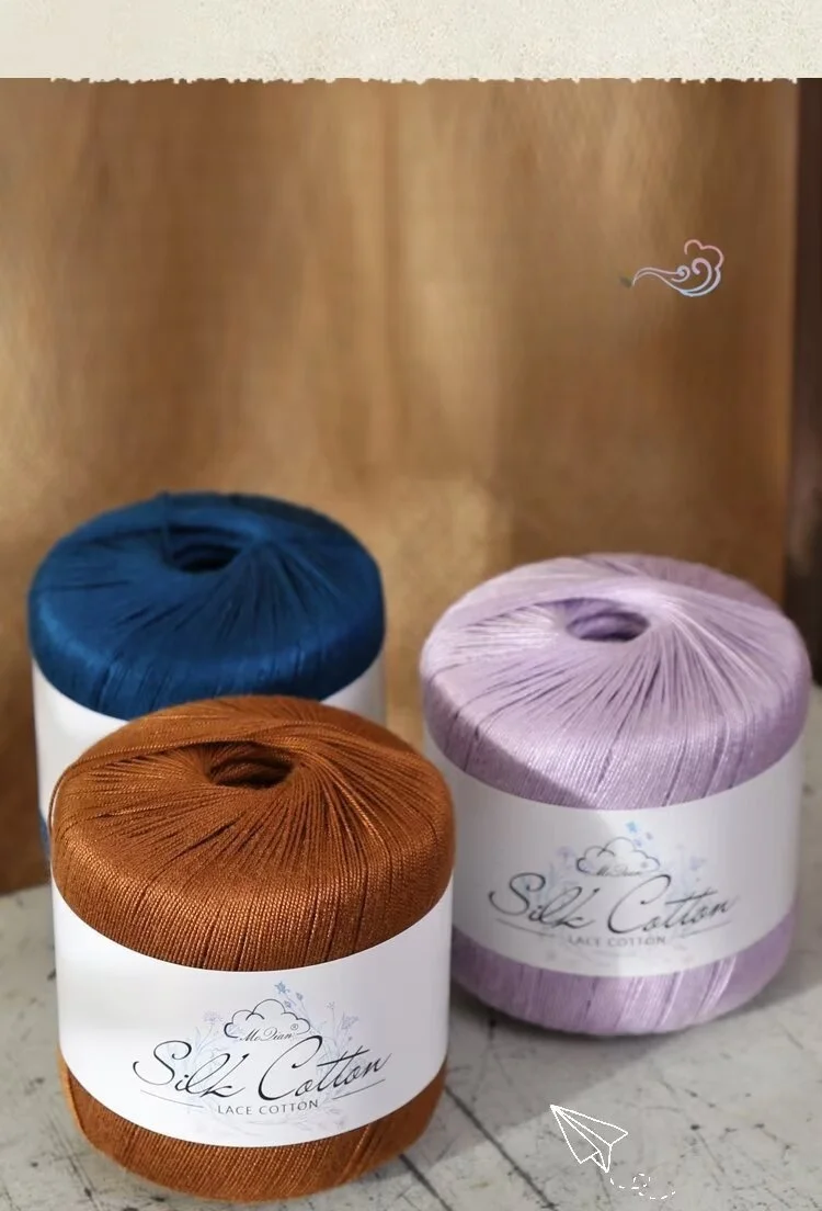 200 g feines Häkelgarn aus Seidenbaumwolle, geeignet zum Häkeln und Stricken, feines Garn zur Herstellung von Hohlpullovern, Schals, Melonenhautmützen, Schals und Mänteln, Garnknäuel, 80 % Seide, 20 % Baumwolle, 1 Beutel = 200 g = 4 Stück – Detail 12