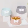 Pet Dog Food Bowls Lovely Bowknot Puppy Feeder Dish Bowl Diamond Pattern Bow Cat Bowl for Water Sweet Princess Pet Feeding Bowls 5